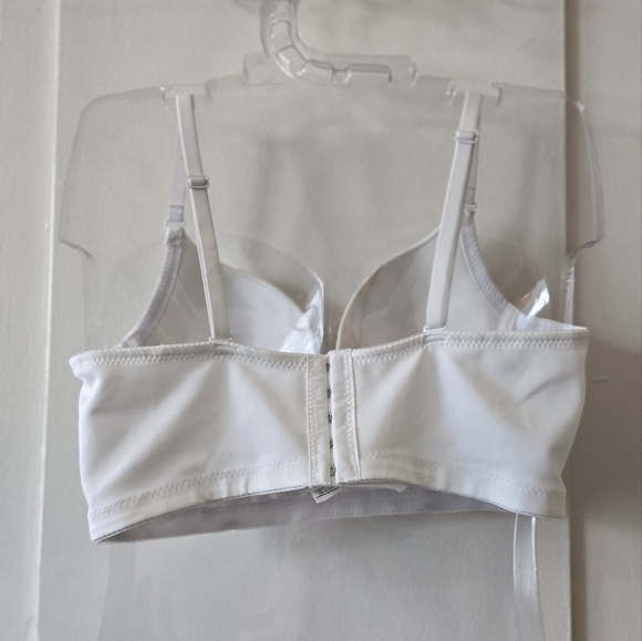 Dressy Hand Sewn Rhinestone Sequin Corset Croptop Adjustable white - Picture 3 of 6